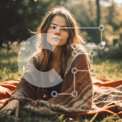 Intra Συλλεκτικό Ξύλινο Παζλ Plywood  4mm - Όμορφη εικόνα μιας νεαρής γυναίκας που απολαμβάνει τη φύση στο πάρκο Σε Ξύλινο Κουτί - Διαστάσεις Puzzle: 10x10 cm – 25 κομμάτια - Image 1