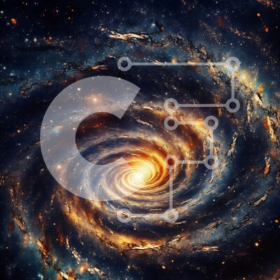 Intra Συλλεκτικό Ξύλινο Παζλ Plywood  4mm - Εκπληκτική εικόνα ενός σπειροειδούς γαλαξία με μια υπερμεγέθη μαύρη τρύπα Σε Ξύλινο Κουτί - Διαστάσεις Puzzle: 10x10 cm – 25 κομμάτια - Image 1