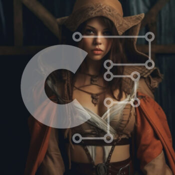 Intra Συλλεκτικό Ξύλινο Παζλ Plywood  4mm - Γυναίκα φαντασίας με καφέ μανδύα με κουκούλα και δερμάτινη πανοπλία Σε Ξύλινο Κουτί - Διαστάσεις Puzzle: 10x10 cm – 25 κομμάτια - Image 1