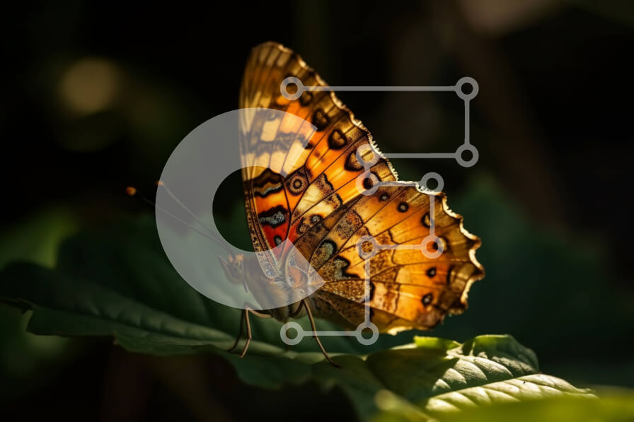 Intra Συλλεκτικό Ξύλινο Παζλ Plywood  4mm - Όμορφη κινηματογράφηση σε πρώτο πλάνο της πεταλούδας στο φύλλο στο φως του ήλιου Σε Ξύλινο Κουτί - Διαστάσεις: 10x10 cm – 25 κομμάτια