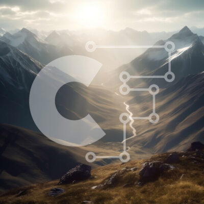 Intra Συλλεκτικό Ξύλινο Παζλ Plywood  4mm - Συναρπαστική εικόνα της χιονισμένης οροσειράς και της κοιλάδας του ποταμού Σε Ξύλινο Κουτί - Διαστάσεις: 10x10 cm – 25 κομμάτια - Image 1