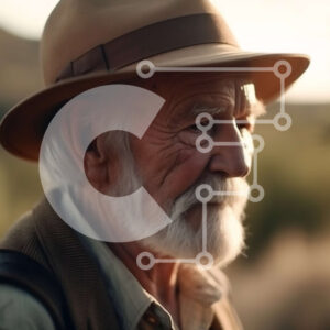 Intra Συλλεκτικό Ξύλινο Παζλ Plywood  4mm - Άνθρωπος σε ένα χωράφι με δέντρα - Φωτογραφία Αρχείου Σε Ξύλινο Κουτί - Διαστάσεις Puzzle: 10x10 cm – 25 κομμάτια