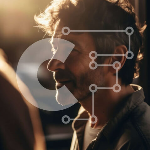 Intra Συλλεκτικό Ξύλινο Παζλ Plywood  4mm - Πορτρέτο ενός στοχαστικού ανθρώπου στο ηλιοβασίλεμα Σε Ξύλινο Κουτί - Διαστάσεις Puzzle: 10x10 cm – 25 κομμάτια - Image 1