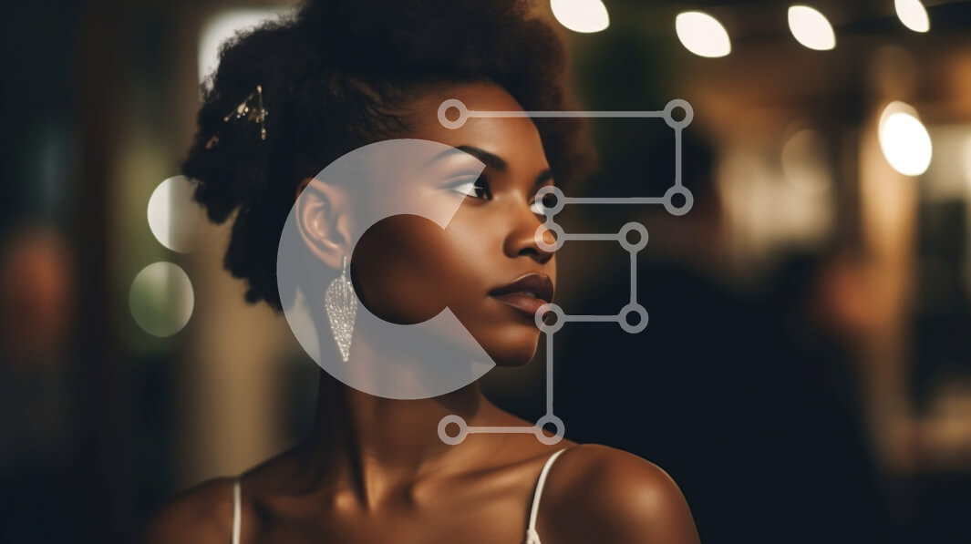 Intra Συλλεκτικό Ξύλινο Παζλ Plywood  4mm - Εκπληκτική γυναίκα με Afro χτένισμα και κομψό λευκό φόρεμα Σε Ξύλινο Κουτί - Διαστάσεις Puzzle: 10x10 cm – 25 κομμάτια