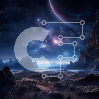 Intra Συλλεκτικό Ξύλινο Παζλ Plywood  4mm - Εκπληκτική εικόνα ενός φουτουριστικού τοπίου με βουνά, αστέρια και διαστημόπλοιο Σε Ξύλινο Κουτί - Διαστάσεις Puzzle: 10x10 cm – 25 κομμάτια - Image 1