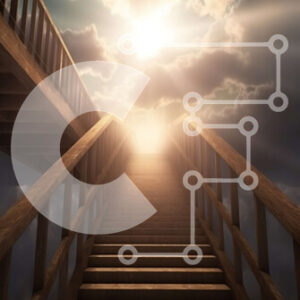 Intra Συλλεκτικό Ξύλινο Παζλ Plywood  4mm - Όμορφη εικόνα μιας σκάλας που οδηγεί στον ουρανό με σύννεφα στο φόντο Σε Ξύλινο Κουτί - Διαστάσεις Puzzle: 10x10 cm – 25 κομμάτια