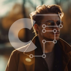 Intra Συλλεκτικό Ξύλινο Παζλ Plywood  4mm - Άνθρωπος που στέκεται δίπλα σε ένα υδάτινο σώμα με δέντρα στο φόντο Σε Ξύλινο Κουτί - Διαστάσεις Puzzle: 10x10 cm – 25 κομμάτια