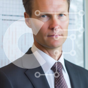 Intra Συλλεκτικό Ξύλινο Παζλ Plywood  4mm - Πορτρέτο ενός επιχειρηματία με μαύρο κοστούμι και κόκκινη γραβάτα Σε Ξύλινο Κουτί - Διαστάσεις Puzzle: 10x10 cm – 25 κομμάτια