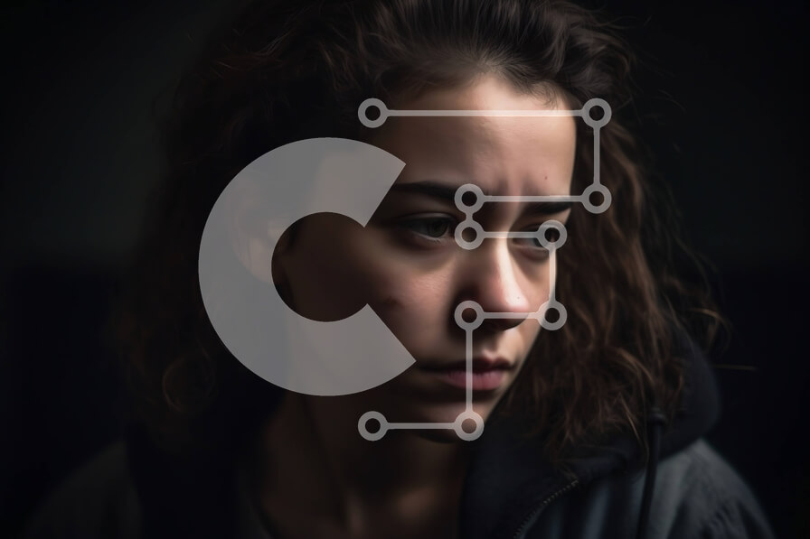 Intra Συλλεκτικό Ξύλινο Παζλ Plywood  4mm - Πορτρέτο μιας νεαρής γυναίκας που στέκεται σε ένα αμυδρά φωτισμένο δωμάτιο φορώντας ένα μαύρο κουκούλα Σε Ξύλινο Κουτί - Διαστάσεις Puzzle: 10x10 cm – 25 κομμάτια