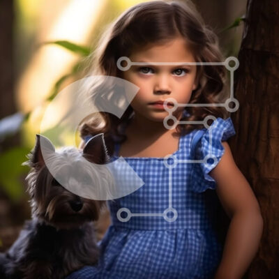 Intra Συλλεκτικό Ξύλινο Παζλ Plywood  4mm - Αξιολάτρευτη εικόνα ενός κοριτσιού με τον κατοικίδιο σκύλο της Σε Ξύλινο Κουτί - Διαστάσεις Puzzle: 10x10 cm – 25 κομμάτια - Image 1