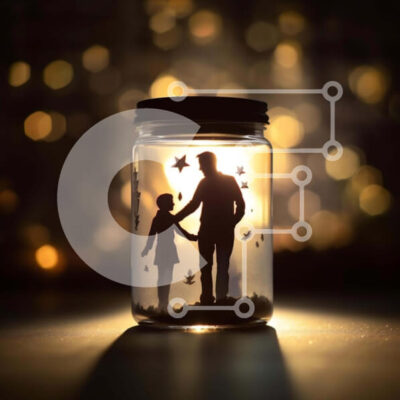 Intra Συλλεκτικό Ξύλινο Παζλ Plywood  4mm - Γυάλινο βάζο με σιλουέτες ζευγαριού που κρατούν τα χέρια Σε Ξύλινο Κουτί - Διαστάσεις Puzzle: 10x10 cm – 25 κομμάτια - Image 1