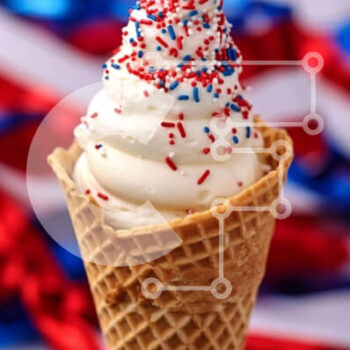 Intra Συλλεκτικό Ξύλινο Παζλ Plywood  4mm - Πατριωτικό χωνάκι παγωτού με σαντιγί και πασπάλισμα Σε Ξύλινο Κουτί - Διαστάσεις: 10x10 cm – 25 κομμάτια - Image 1