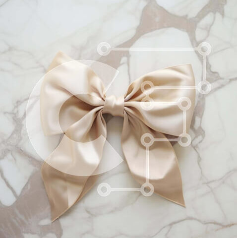 Intra Συλλεκτικό Ξύλινο Παζλ Plywood  4mm - Μπεζ σατέν φιόγκος σε κομψή μαρμάρινη επιφάνεια Σε Ξύλινο Κουτί - Διαστάσεις Puzzle: 10x10 cm – 25 κομμάτια - Image 1