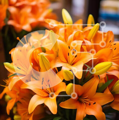 Intra Συλλεκτικό Ξύλινο Παζλ Plywood  4mm - Βάζο με πορτοκαλί λουλούδια και βιβλία Σε Ξύλινο Κουτί - Διαστάσεις Puzzle: 10x10 cm – 25 κομμάτια - Image 1