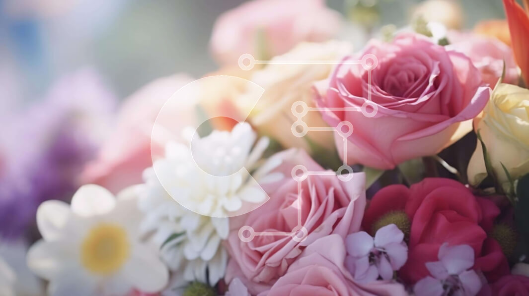 Intra Συλλεκτικό Ξύλινο Παζλ Plywood  4mm - Πολύχρωμο μπουκέτο λουλουδιών Γκρο πλαν Σε Ξύλινο Κουτί - Διαστάσεις: 10x10 cm – 25 κομμάτια