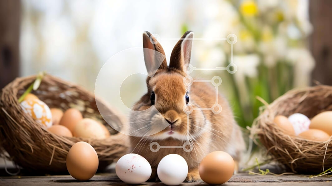 Intra Συλλεκτικό Ξύλινο Παζλ Plywood  4mm - Καφέ κουνέλι με πασχαλινά αυγά Σε Ξύλινο Κουτί - Διαστάσεις: 10x10 cm – 25 κομμάτια