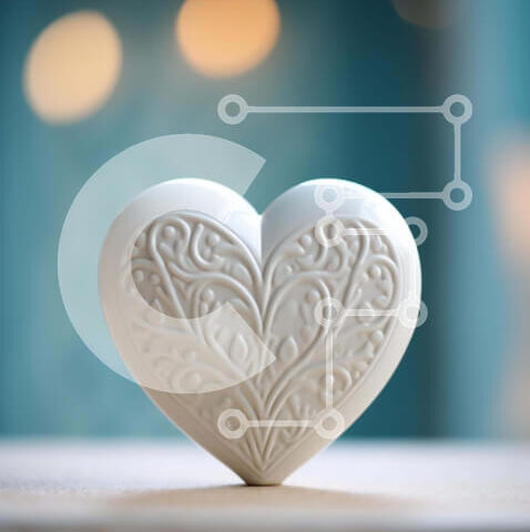 Intra Συλλεκτικό Ξύλινο Παζλ Plywood  4mm - Ειδώλιο σε σχήμα καρδιάς σε ξύλινο τραπέζι με απαλά φώτα Σε Ξύλινο Κουτί - Διαστάσεις: 10x10 cm – 25 κομμάτια - Image 1