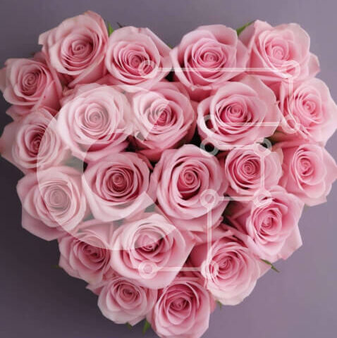 Intra Συλλεκτικό Ξύλινο Παζλ Plywood 4mm - Ροζ τριαντάφυλλο σε σχήμα καρδιάς Σε Ξύλινο Κουτί - Διαστάσεις Puzzle: 10x10 cm – 25 κομμάτια - Image 1