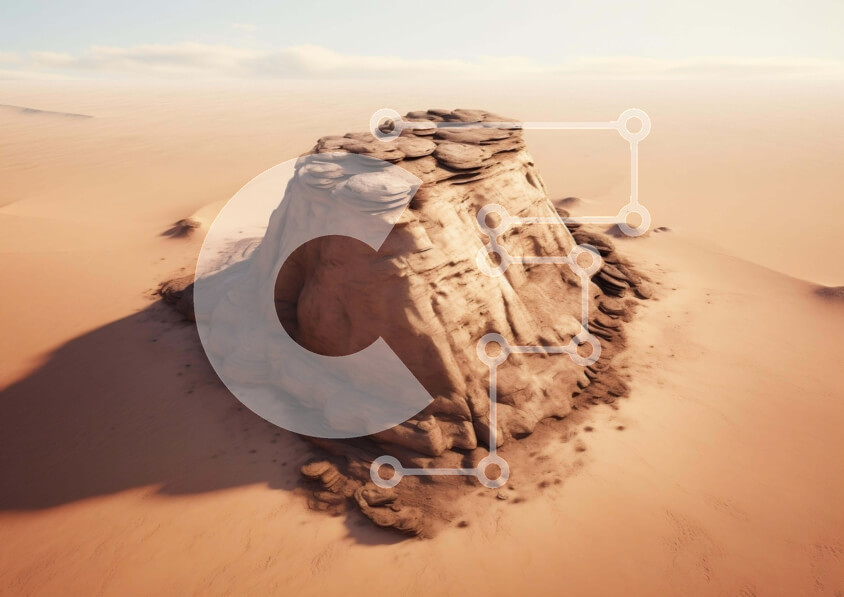 Intra Συλλεκτικό Ξύλινο Παζλ Plywood  4mm - Σχηματισμός βράχου σε ερημικό τοπίο Σε Ξύλινο Κουτί - Διαστάσεις: 10x10 cm – 25 κομμάτια