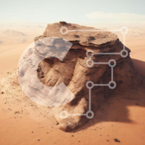 Intra Συλλεκτικό Ξύλινο Παζλ Plywood  4mm - Σχηματισμός βράχου της ερήμου που καλύπτεται από άμμο Σε Ξύλινο Κουτί - Διαστάσεις: 10x10 cm – 25 κομμάτια