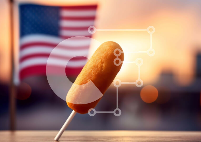 Intra Συλλεκτικό Ξύλινο Παζλ Plywood  4mm - Πατριωτικό ραβδί Popsicle με αμερικανική σημαία και μπαλόνια Σε Ξύλινο Κουτί - Διαστάσεις: 10x10 cm – 25 κομμάτια