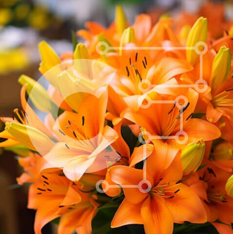 Intra Συλλεκτικό Ξύλινο Παζλ Plywood  4mm - Ζωντανά πορτοκαλί λουλούδια σε βάζο Σε Ξύλινο Κουτί - Διαστάσεις: 10x10 cm – 25 κομμάτια - Image 1