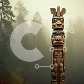 Intra Συλλεκτικό Ξύλινο Παζλ Plywood  4mm - Ξύλινος πόλος τοτέμ σε ένα ομιχλώδες δάσος Σε Ξύλινο Κουτί - Διαστάσεις Puzzle: 10x10 cm – 25 κομμάτια - Image 1