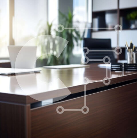 Intra Συλλεκτικό Ξύλινο Παζλ Plywood  4mm - Χώρος εργασίας γραφείου με ξύλινο γραφείο και φορητούς υπολογιστές Σε Ξύλινο Κουτί - Διαστάσεις Puzzle: 10x10 cm – 25 κομμάτια - Image 1