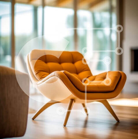 Intra Συλλεκτικό Ξύλινο Παζλ Plywood 4mm - Ευρύχωρο και φιλόξενο μοντέρνο σαλόνι με φυσικό φως και τζάκι Σε Ξύλινο Κουτί - Διαστάσεις Puzzle: 10x10 cm – 25 κομμάτια - Image 1