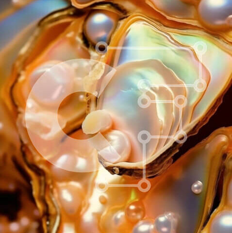 Intra Συλλεκτικό Ξύλινο Παζλ Plywood  4mm - Όμορφη εικόνα του κοχυλιού στρειδιών με λαμπερά μαργαριτάρια Σε Ξύλινο Κουτί - Διαστάσεις: 10x10 cm – 25 κομμάτια - Image 1