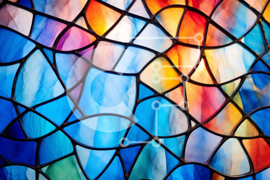 Intra Συλλεκτικό Ξύλινο Παζλ Plywood  4mm - Ζωντανό βιτρό με αφηρημένο πολύχρωμο σχέδιο Σε Ξύλινο Κουτί - Διαστάσεις Puzzle: 10x10 cm – 25 κομμάτια