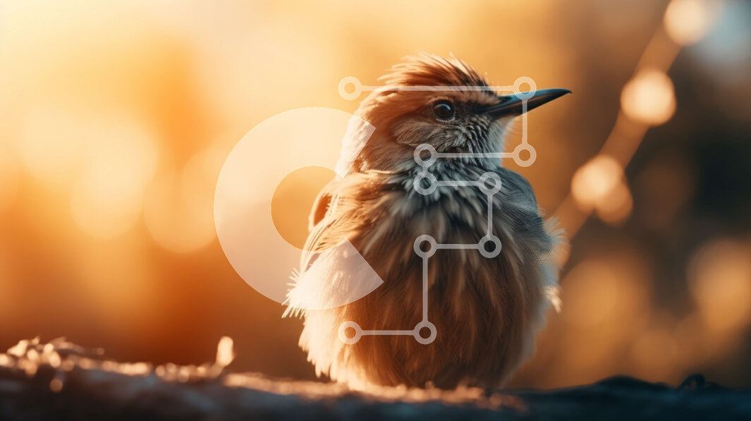 Intra Συλλεκτικό Ξύλινο Παζλ Plywood  4mm - Μικρό καφέ πουλάκι σε κλαδί με γερμένο κεφάλι και απλωμένα πόδια Σε Ξύλινο Κουτί - Διαστάσεις: 10x10 cm – 25 κομμάτια