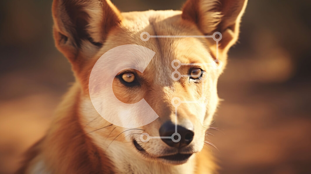 Intra Συλλεκτικό Ξύλινο Παζλ Plywood  4mm - Κοντινή όψη του προσώπου ενός καφέ σκύλου Σε Ξύλινο Κουτί - Διαστάσεις: 10x10 cm – 25 κομμάτια