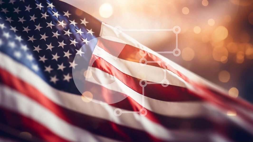 Intra Συλλεκτικό Ξύλινο Παζλ Plywood  4mm - Αμερικανική σημαία κυματίζει με πυροτεχνήματα και βεγγαλικά Σε Ξύλινο Κουτί - Διαστάσεις: 10x10 cm – 25 κομμάτια