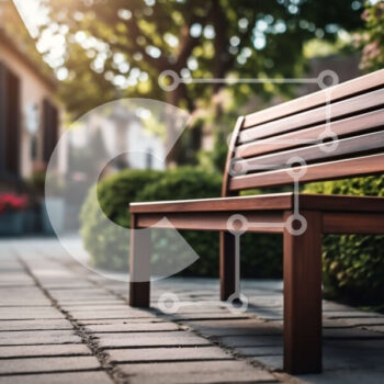 Intra Συλλεκτικό Ξύλινο Παζλ Plywood  4mm - Ξύλινος πάγκος στον κήπο με πράσινο και καταγάλανο ουρανό Σε Ξύλινο Κουτί - Διαστάσεις Puzzle: 10x10 cm – 25 κομμάτια - Image 1