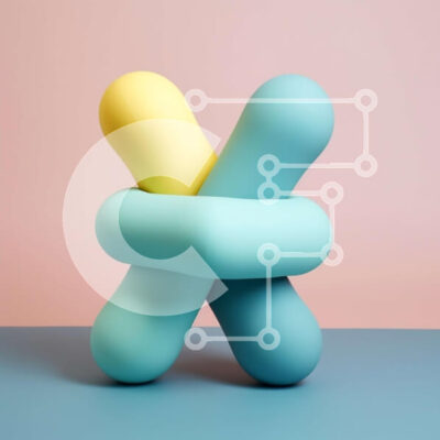 Intra Συλλεκτικό Ξύλινο Παζλ Plywood  4mm - Αφηρημένο γλυπτό σε σχήμα Χ σε μπλε, κίτρινο και πράσινο Σε Ξύλινο Κουτί - Διαστάσεις Puzzle: 10x10 cm – 25 κομμάτια - Image 1