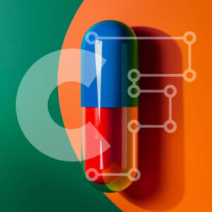 Intra Συλλεκτικό Ξύλινο Παζλ Plywood  4mm - Πολύχρωμο χάπι σε ζωντανό φόντο Σε Ξύλινο Κουτί - Διαστάσεις Puzzle: 10x10 cm – 25 κομμάτια