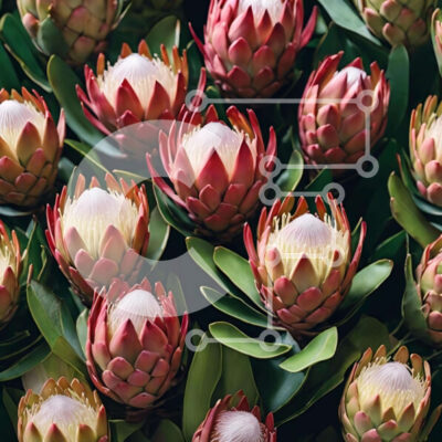 Intra Συλλεκτικό Ξύλινο Παζλ Plywood  4mm - Ροζ και άσπρα λουλούδια Πρωτέας Σε Ξύλινο Κουτί - Διαστάσεις: 10x10 cm – 25 κομμάτια - Image 1