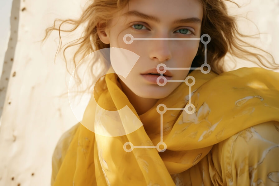 Intra Συλλεκτικό Ξύλινο Παζλ Plywood  4mm - Κομψή γυναίκα με κίτρινο φόρεμα και κασκόλ Σε Ξύλινο Κουτί - Διαστάσεις Puzzle: 10x10 cm – 25 κομμάτια