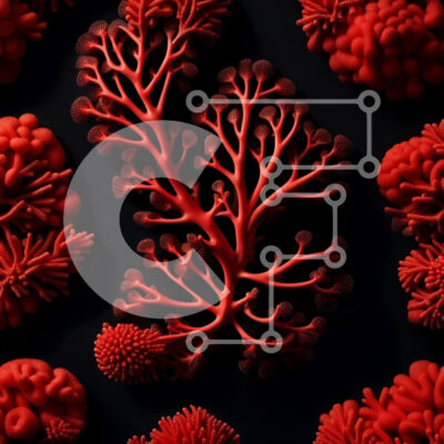 Intra Συλλεκτικό Ξύλινο Παζλ Plywood  4mm - Ζωντανή εικόνα της κινηματογράφησης σε πρώτο πλάνο κόκκινου κοραλλιού σε μαύρο φόντο Σε Ξύλινο Κουτί - Διαστάσεις: 10x10 cm – 25 κομμάτια - Image 1