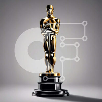 Intra Συλλεκτικό Ξύλινο Παζλ Plywood  4mm - Χρυσό και μαύρο άγαλμα Όσκαρ στο βάθρο Σε Ξύλινο Κουτί - Διαστάσεις: 10x10 cm – 25 κομμάτια - Image 1