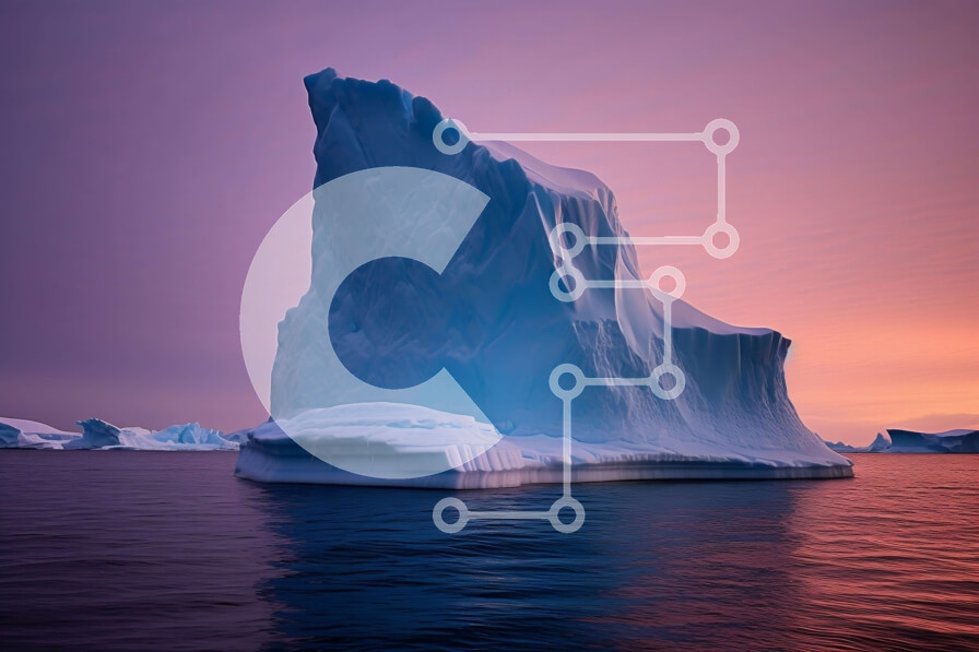 Intra Συλλεκτικό Ξύλινο Παζλ Plywood  4mm - Όμορφη εικόνα του παγόβουνου στον ωκεανό στο ηλιοβασίλεμα Σε Ξύλινο Κουτί - Διαστάσεις: 10x10 cm – 25 κομμάτια