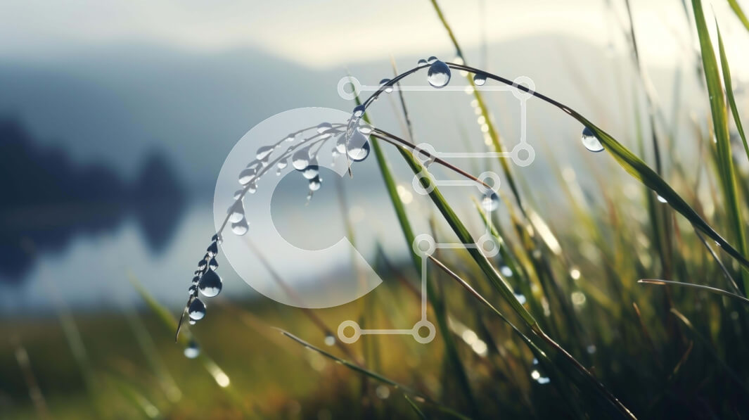 Intra Συλλεκτικό Ξύλινο Παζλ Plywood  4mm - Ήρεμο φυσικό τοπίο με δροσοσταλίδες σε γρασίδι και λίμνες Σε Ξύλινο Κουτί - Διαστάσεις: 10x10 cm – 25 κομμάτια