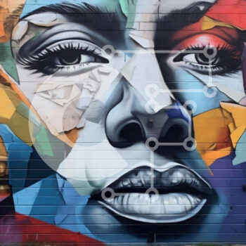 Intra Συλλεκτικό Ξύλινο Παζλ Plywood  4mm - Ζωντανό έργο τέχνης τοιχογραφίας με γεωμετρικά σχήματα και σοβαρή έκφραση Σε Ξύλινο Κουτί - Διαστάσεις Puzzle: 10x10 cm – 25 κομμάτια - Image 1