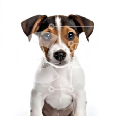 Intra Συλλεκτικό Ξύλινο Παζλ Plywood  4mm - Αξιολάτρευτη εικόνα ενός περίεργου μικρού σκύλου που κάθεται στα πίσω πόδια Σε Ξύλινο Κουτί - Διαστάσεις: 10x10 cm – 25 κομμάτια - Image 1