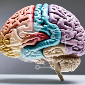 Intra Συλλεκτικό Ξύλινο Παζλ Plywood  4mm - Πολύχρωμο μοντέλο ανθρώπινου εγκεφάλου με αποκομμένο ιστό Σε Ξύλινο Κουτί - Διαστάσεις Puzzle: 10x10 cm – 25 κομμάτια