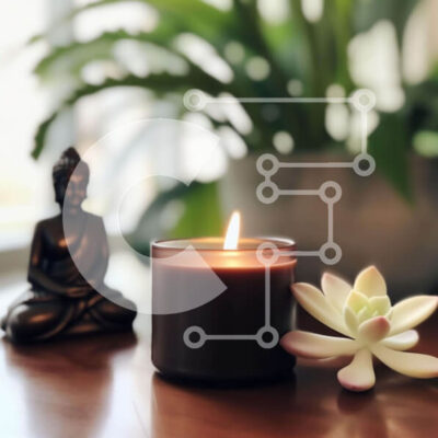 Intra Συλλεκτικό Ξύλινο Παζλ Plywood  4mm - Κερί, βουδιστικό άγαλμα και φυτό Σε Ξύλινο Κουτί - Διαστάσεις Puzzle: 10x10 cm – 25 κομμάτια - Image 1