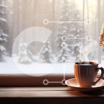 Intra Συλλεκτικό Ξύλινο Παζλ Plywood  4mm - Σκηνή χειμερινού καφέ με χιονισμένα δέντρα Σε Ξύλινο Κουτί - Διαστάσεις Puzzle: 10x10 cm – 25 κομμάτια - Image 1