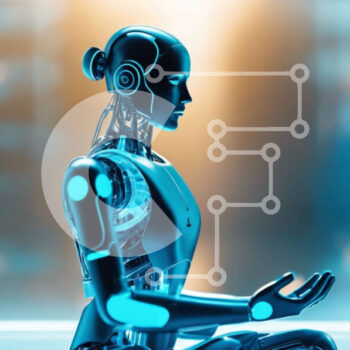 Intra Συλλεκτικό Ξύλινο Παζλ Plywood  4mm - Ρομποτική γυναίκα που διαλογίζεται - Έννοια τεχνητής νοημοσύνης και μηχανικής μάθησης Σε Ξύλινο Κουτί - Διαστάσεις Puzzle: 10x10 cm – 25 κομμάτια - Image 1