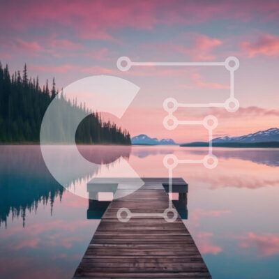 Intra Συλλεκτικό Ξύλινο Παζλ Plywood  4mm - Ήσυχη ξύλινη αποβάθρα δίπλα στο νερό με ροζ ουρανό Σε Ξύλινο Κουτί - Διαστάσεις: 10x10 cm – 25 κομμάτια - Image 1